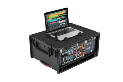 Injection Mold Laptop 4U Rack with wheels and pull handle