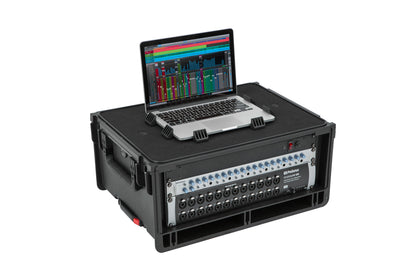 Injection Mold Laptop 4U Rack with wheels and pull handle