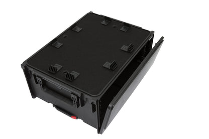 Injection Mold Laptop 4U Rack with wheels and pull handle