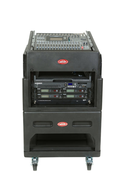 Mighty Gig Rig: 14U+ Top Rack, 6U Front Rack w rear rails, Built-in pedestal