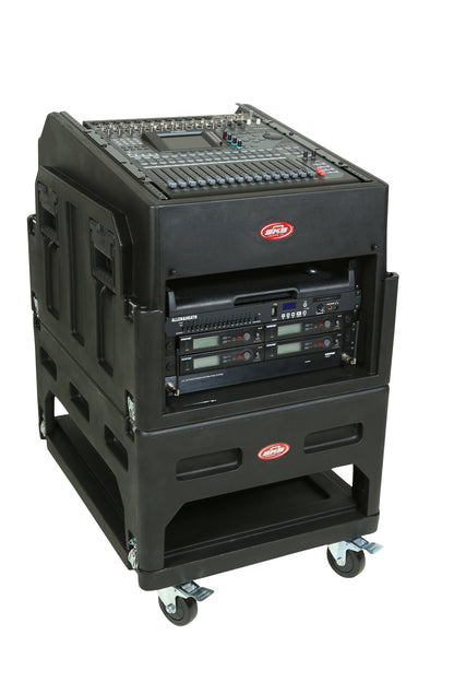Mighty Gig Rig: 14U+ Top Rack, 6U Front Rack w rear rails, Built-in pedestal