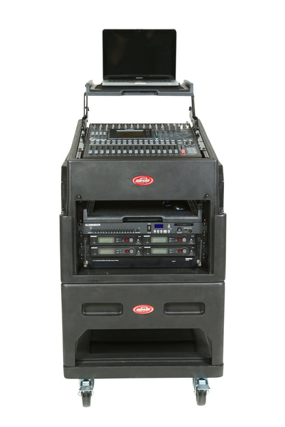 Mighty Gig Rig: 14U+ Top Rack, 6U Front Rack w rear rails, Built-in pedestal