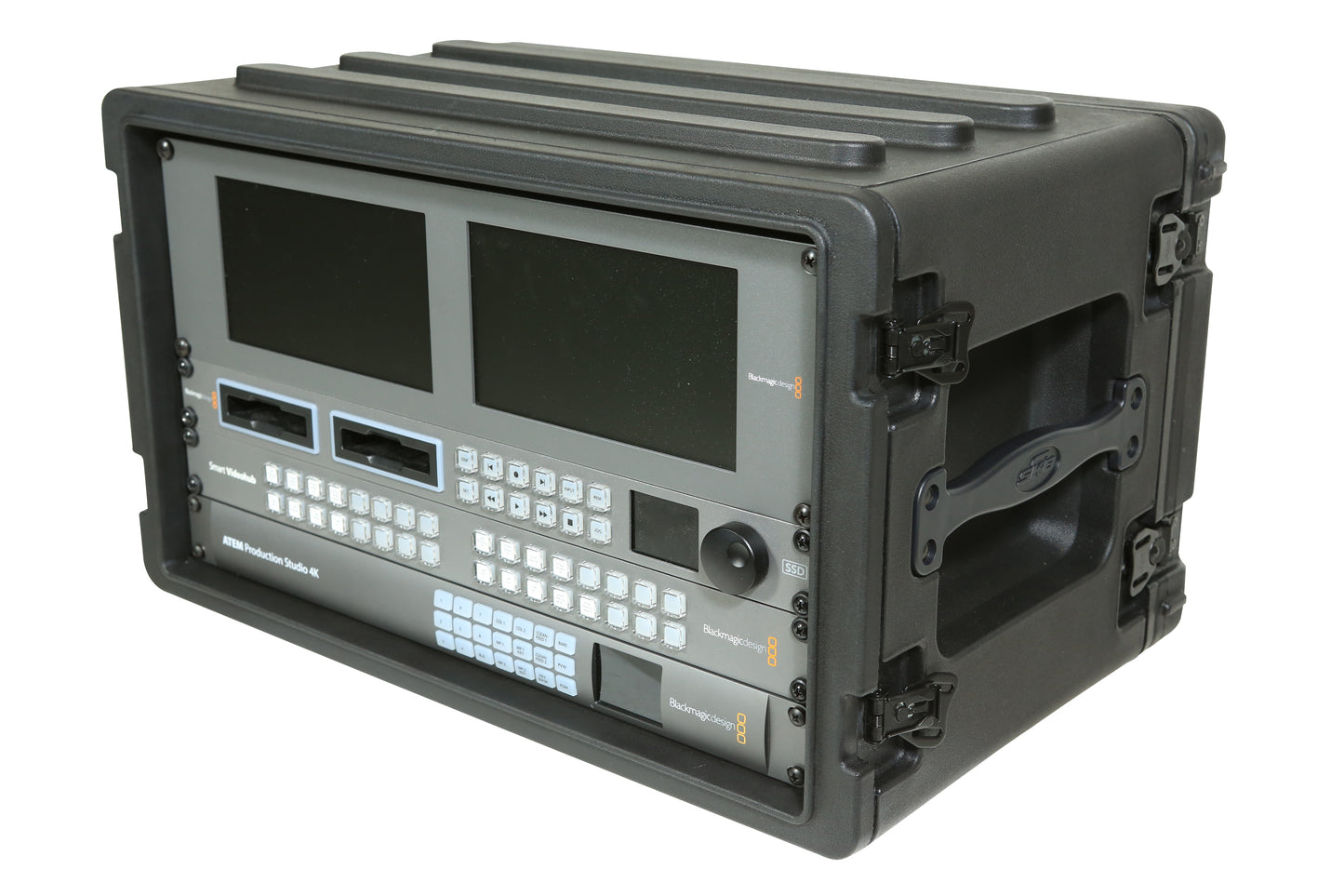 6U Shallow Roto Rack with Steel rails front back, 10.5 deep rail-to-rail