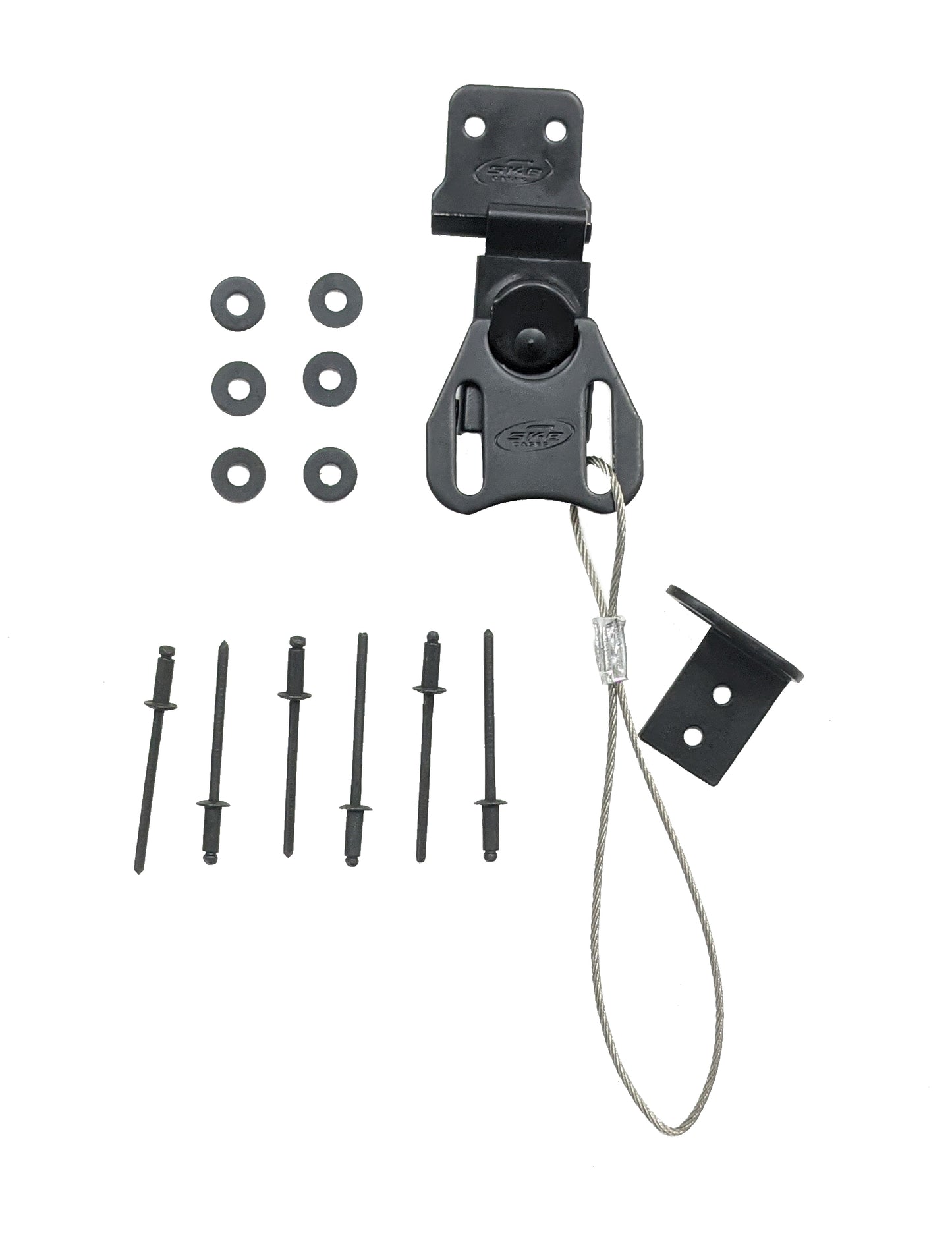 Latch with Wire pad lock option HC-59BK HC-58BK & wire 3R & shock racks
