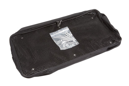 Small accessory pocket 20 x 10 x 3 with hardware to attach to case lids