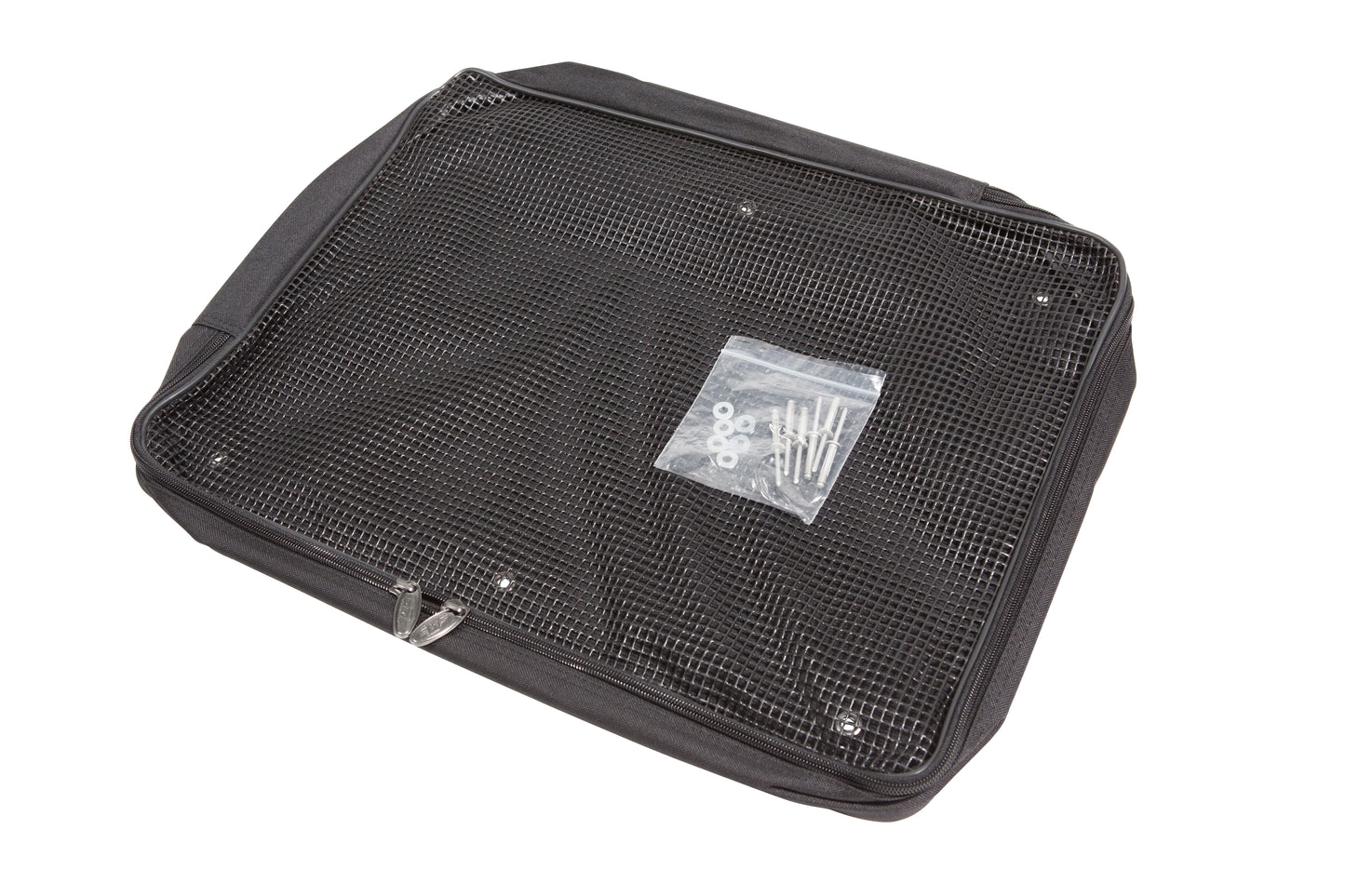 Large accessory pocket 20 x 15.5 x 3 with hardware to attach to case lids
