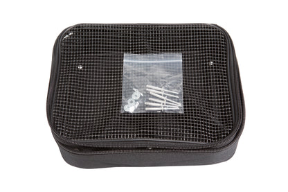 Caster accessory bag with compartments 12 x 9.5 x 3.5 with hardware