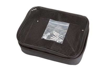 Caster accessory bag with compartments 12 x 9.5 x 3.5 with hardware