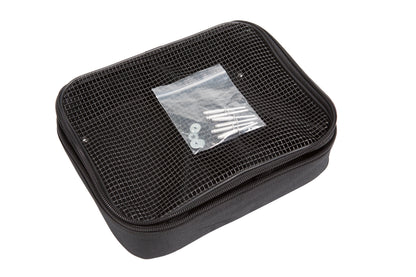 Caster accessory bag with compartments 12 x 9.5 x 3.5 with hardware