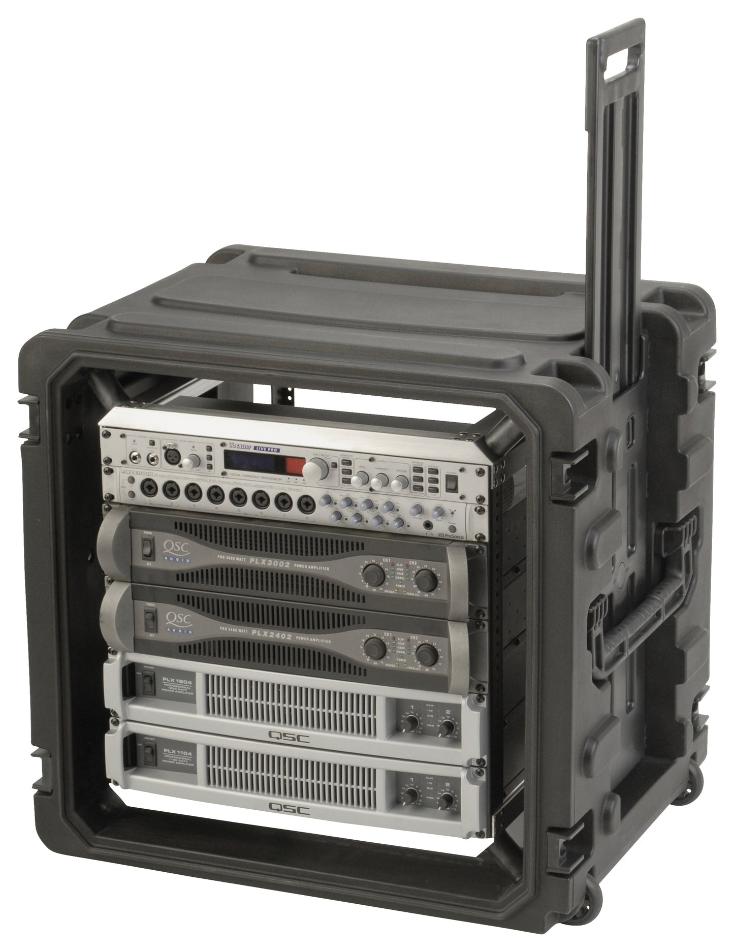 10U Shock Mount Rack, with wheels and handle