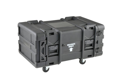 6U Shock Rack 28 deep x 14 high, w square holes large round rack mount holes