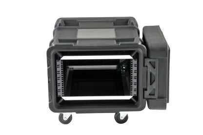 6U Shock Rack 28 deep x 14 high, w square holes large round rack mount holes