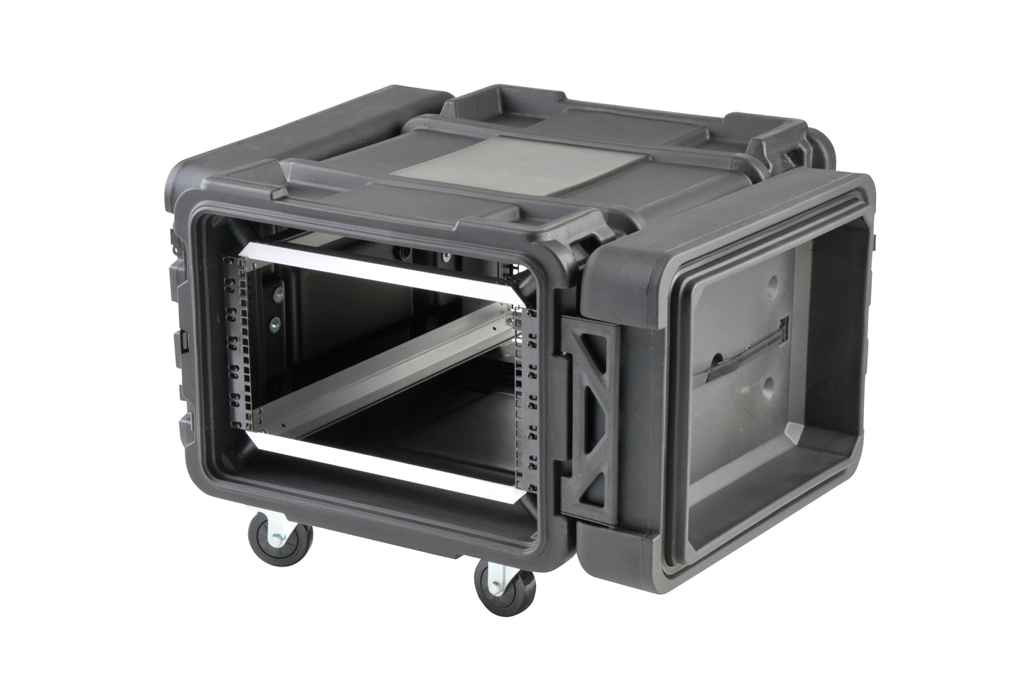 6U Shock Rack 28 deep x 14 high, w square holes large round rack mount holes