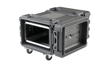 6U Shock Rack 28 deep x 14 high, w square holes large round rack mount holes