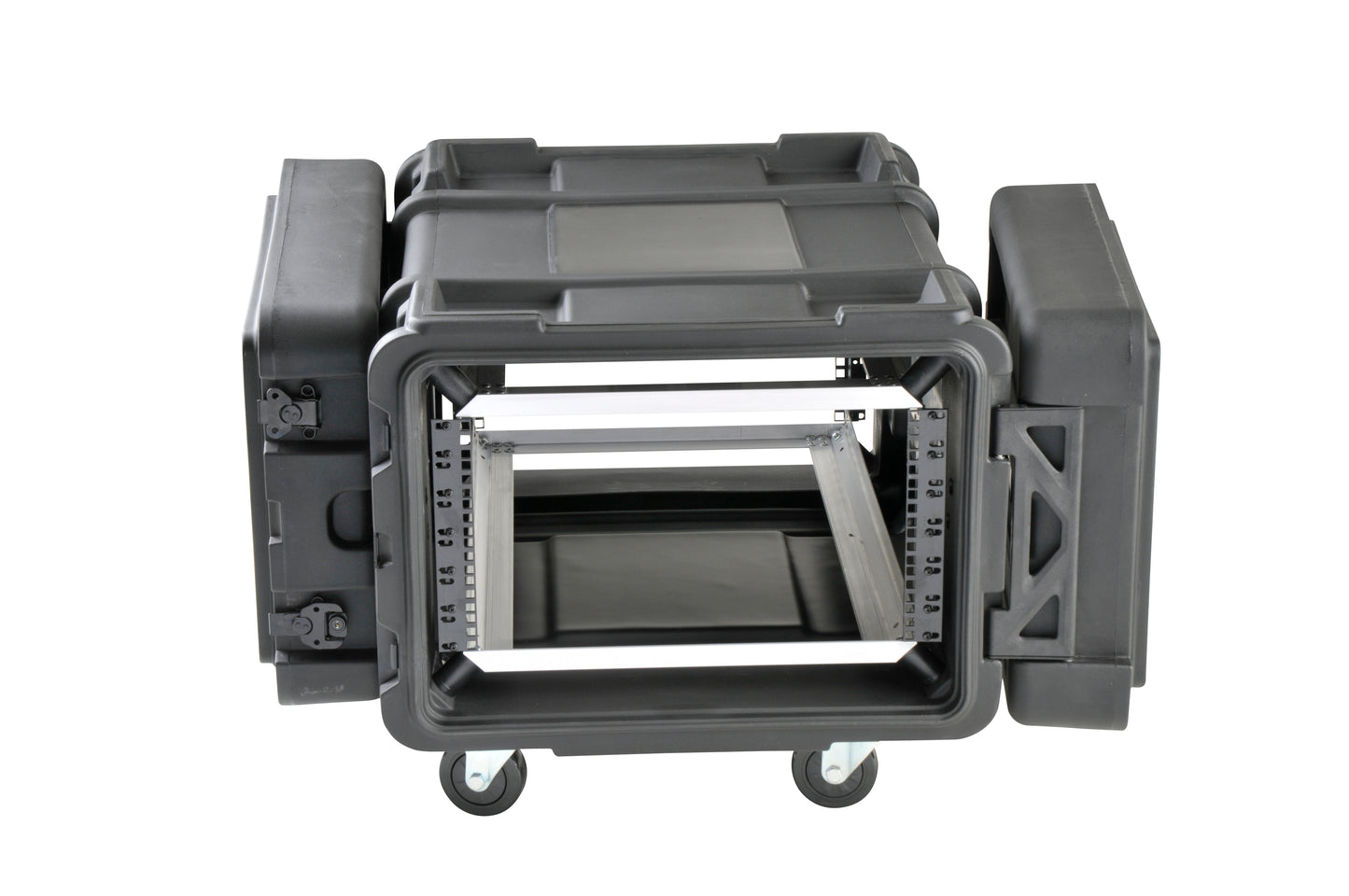 6U Shock Rack 28 deep x 14 high, w square holes large round rack mount holes