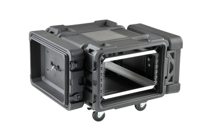 6U Shock Rack 28 deep x 14 high, w square holes large round rack mount holes