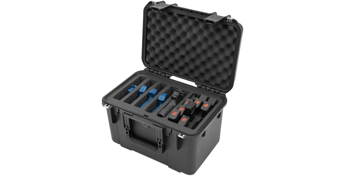 iSeries Multi Hand gun case, custom foam, 4 gun, Black