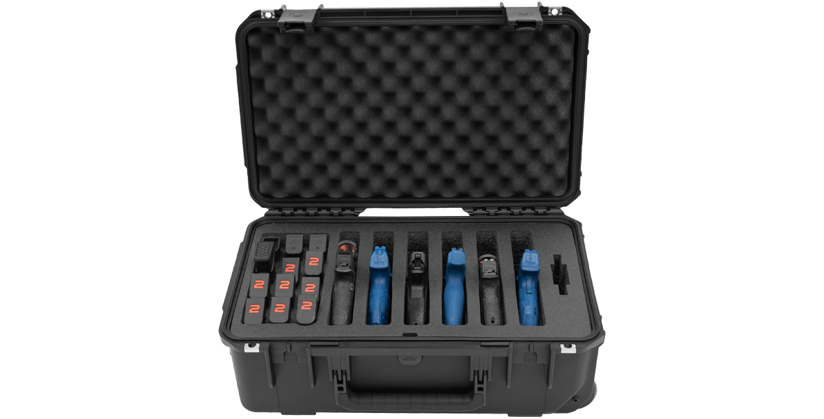 iSeries Multi Hand gun case, custom foam, 6 gun