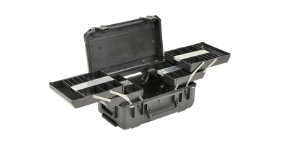 iSeries Tool/Tech Box With Pull Out Trays w/Wheels, Black