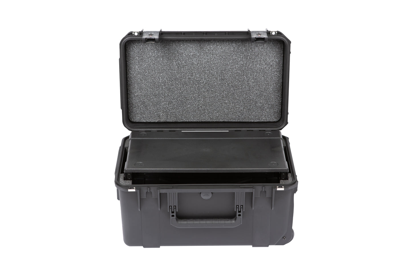 iSeries Case w Removeable 3U Injection Molded 9 Deep Rack Cage, TSA Latches, Wheels