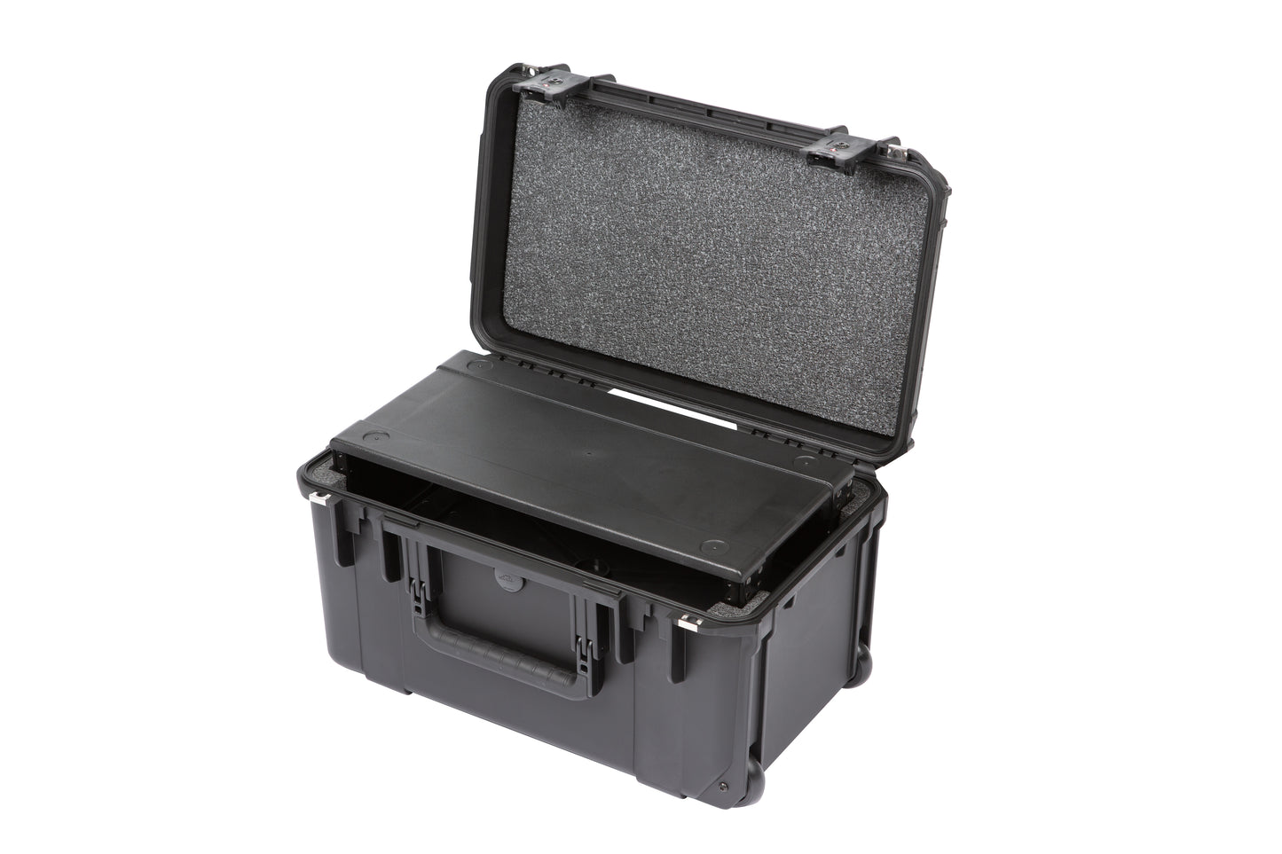 iSeries Case w Removeable 3U Injection Molded 9 Deep Rack Cage, TSA Latches, Wheels