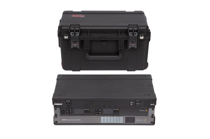 iSeries Case w Removeable 3U Injection Molded 9 Deep Rack Cage, TSA Latches, Wheels