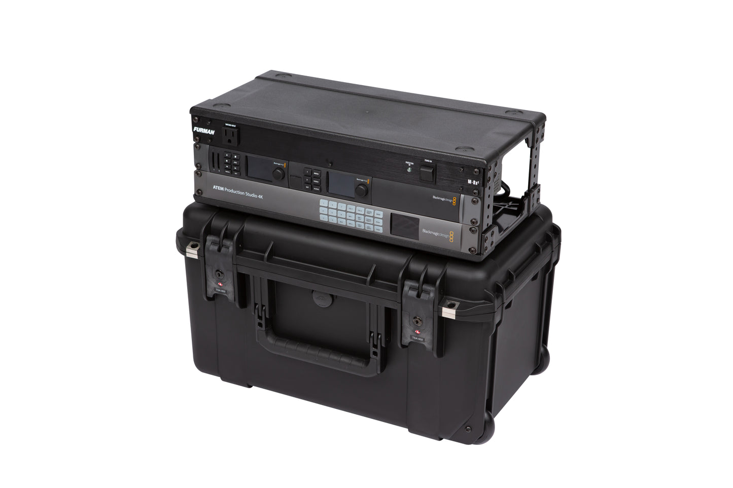iSeries Case w Removeable 3U Injection Molded 9 Deep Rack Cage, TSA Latches, Wheels