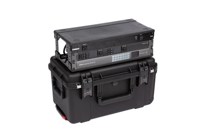 iSeries Case w Removeable 3U Injection Molded 9 Deep Rack Cage, TSA Latches, Wheels
