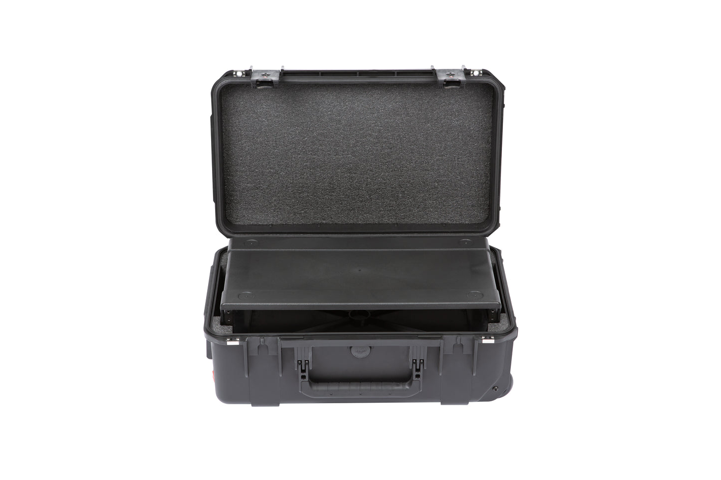 iSeries Case w Removeable 2U Injection Molded 9 Deep Rack Cage, Carry-on size, TSA Latches, Wheels