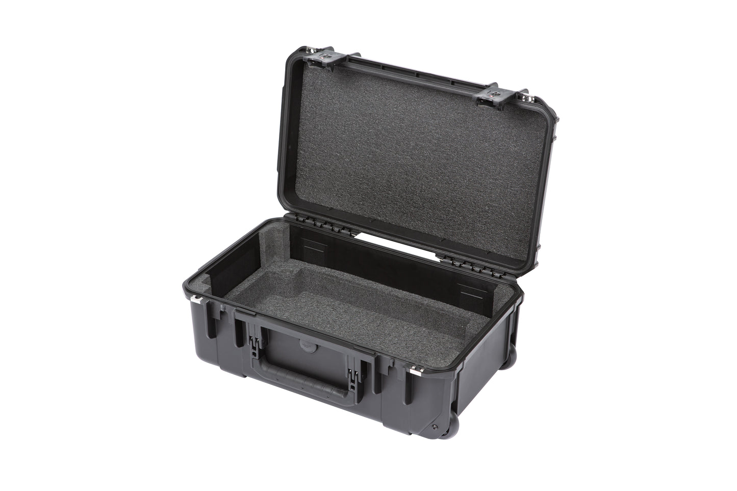 iSeries Case w Removeable 2U Injection Molded 9 Deep Rack Cage, Carry-on size, TSA Latches, Wheels