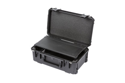 iSeries Case w Removeable 2U Injection Molded 9 Deep Rack Cage, Carry-on size, TSA Latches, Wheels