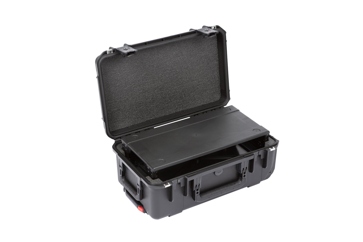 iSeries Case w Removeable 2U Injection Molded 9 Deep Rack Cage, Carry-on size, TSA Latches, Wheels