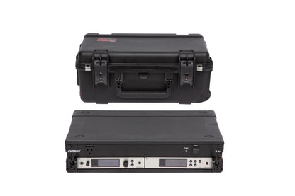 iSeries Case w Removeable 2U Injection Molded 9 Deep Rack Cage, Carry-on size, TSA Latches, Wheels