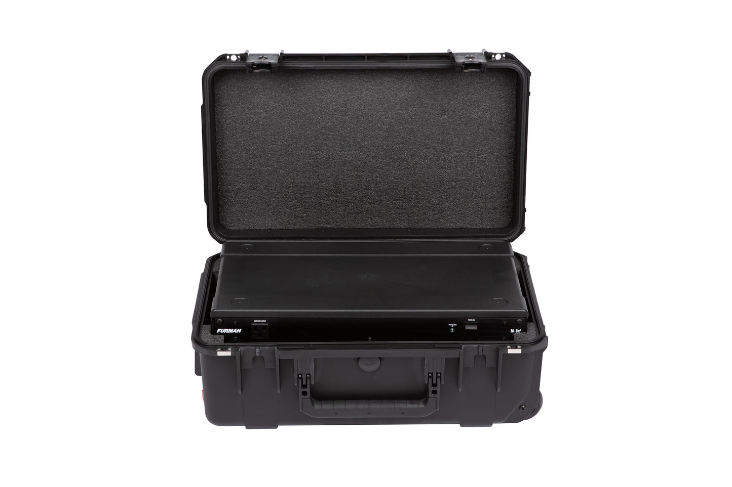 iSeries Case w Removeable 2U Injection Molded 9 Deep Rack Cage, Carry-on size, TSA Latches, Wheels