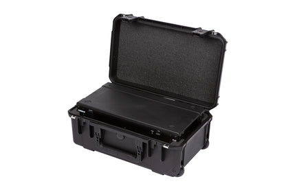 iSeries Case w Removeable 2U Injection Molded 9 Deep Rack Cage, Carry-on size, TSA Latches, Wheels