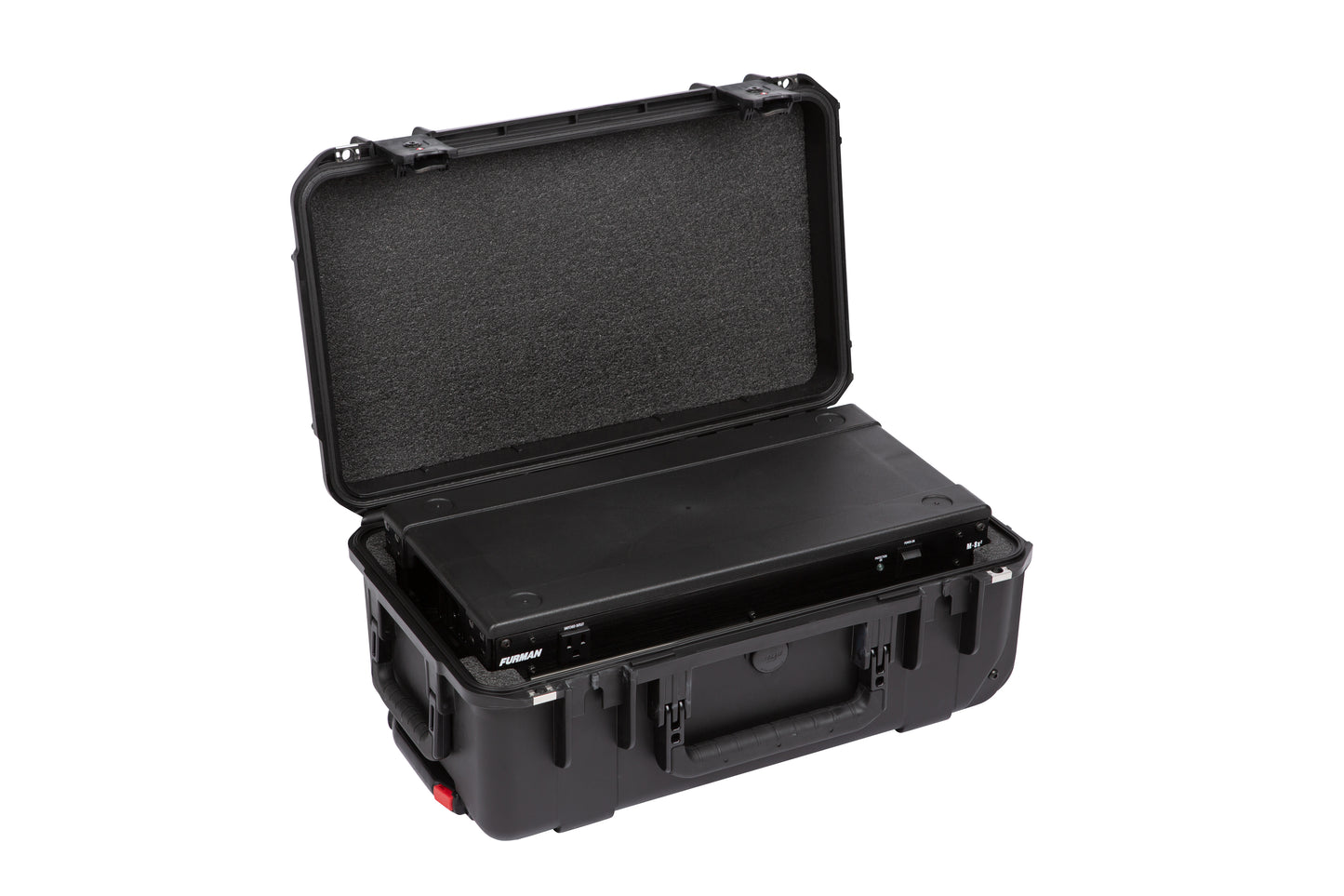 iSeries Case w Removeable 2U Injection Molded 9 Deep Rack Cage, Carry-on size, TSA Latches, Wheels