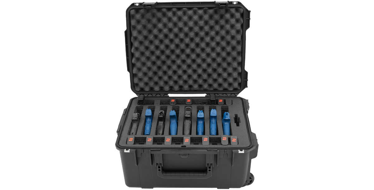 iSeries Multi Hand gun case, custom foam, 8 gun, Black