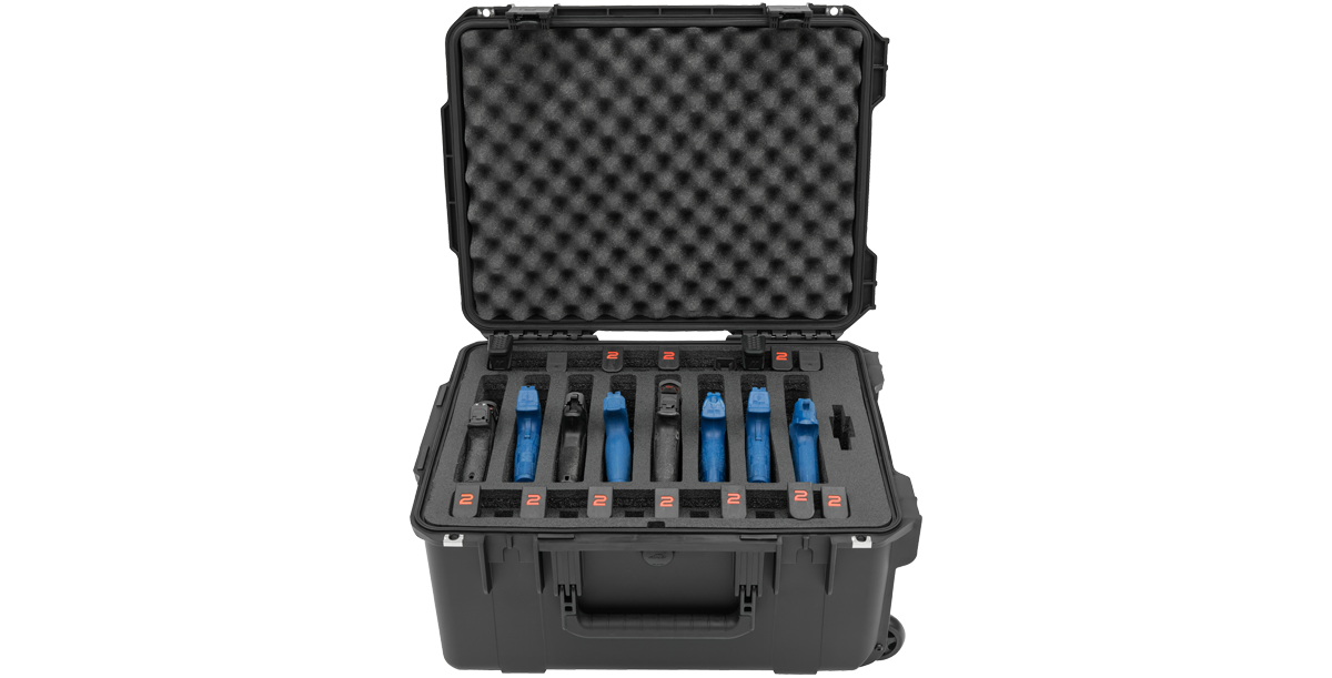 iSeries Multi Hand gun case, custom foam, 8 gun, Black