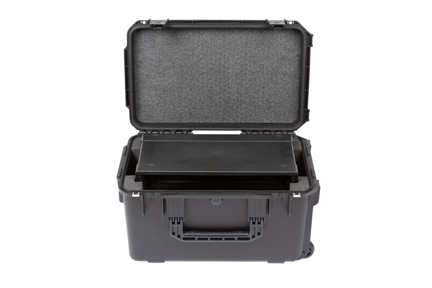 iSeries Case w Removeable 4U Injection Molded 9 Deep Rack Cage, TSA Latches, Wheels