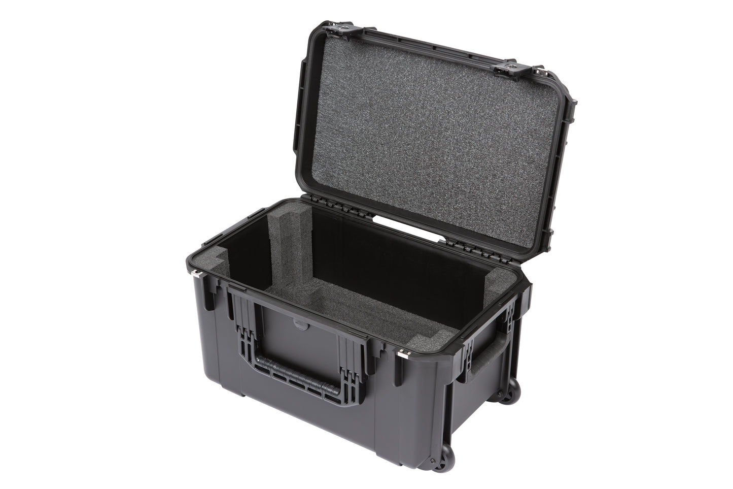 iSeries Case w Removeable 4U Injection Molded 9 Deep Rack Cage, TSA Latches, Wheels