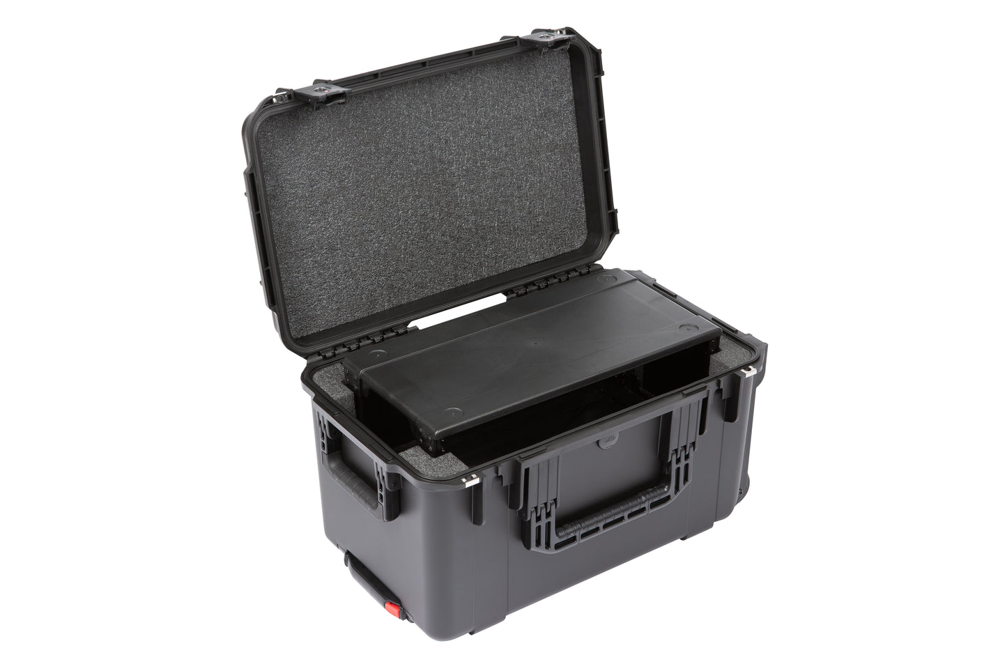 iSeries Case w Removeable 4U Injection Molded 9 Deep Rack Cage, TSA Latches, Wheels