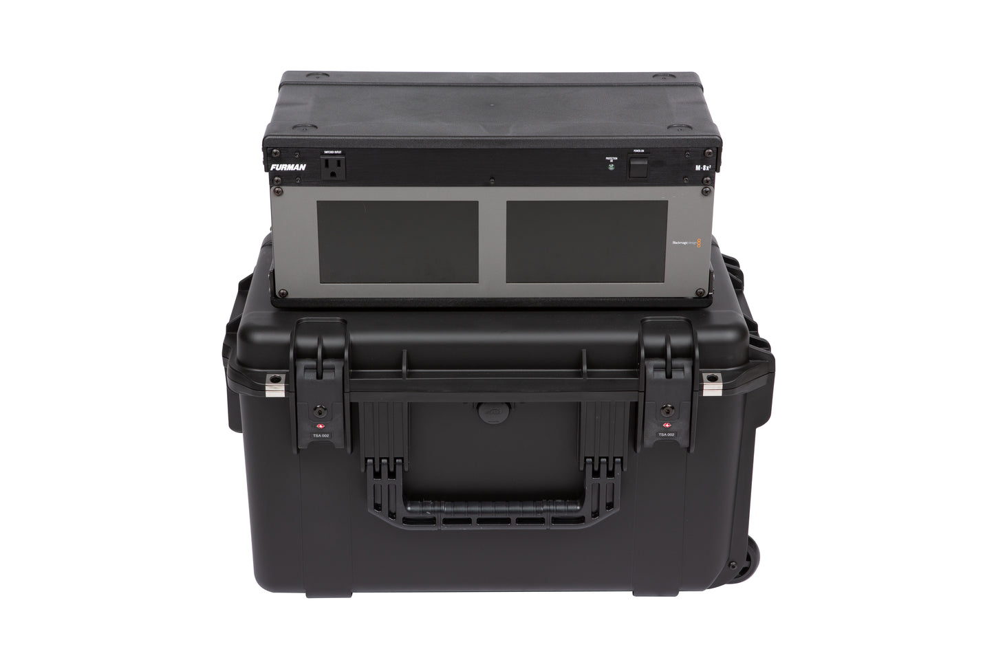 iSeries Case w Removeable 4U Injection Molded 9 Deep Rack Cage, TSA Latches, Wheels