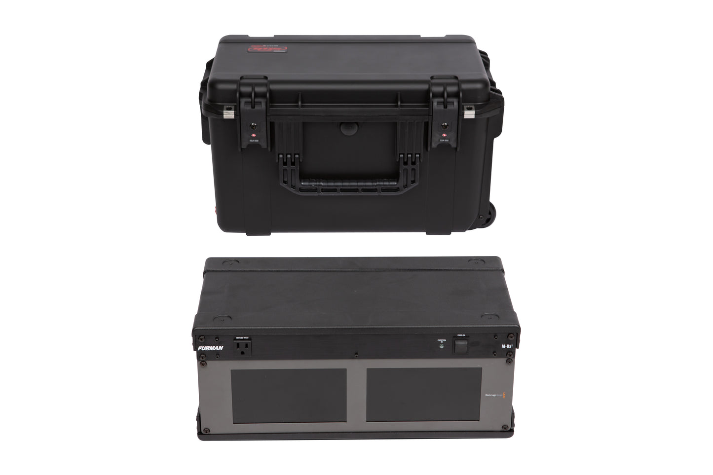 iSeries Case w Removeable 4U Injection Molded 9 Deep Rack Cage, TSA Latches, Wheels