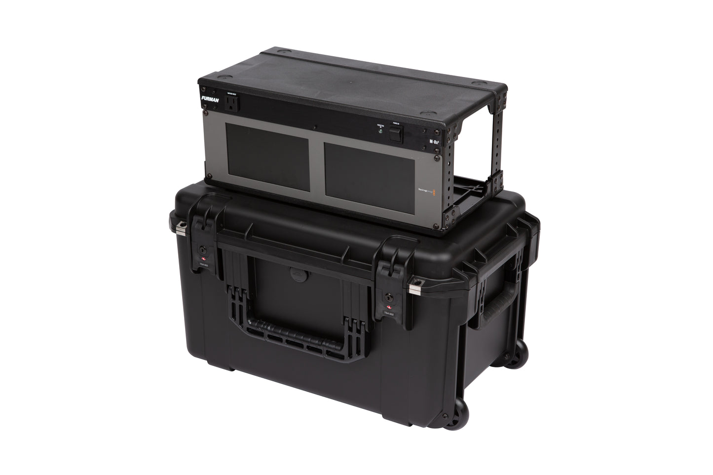 iSeries Case w Removeable 4U Injection Molded 9 Deep Rack Cage, TSA Latches, Wheels