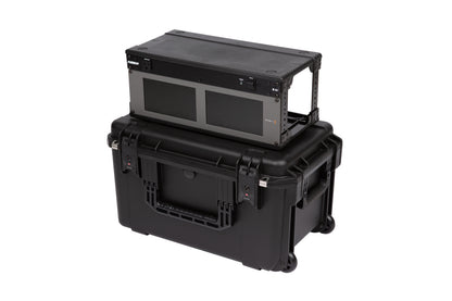 iSeries Case w Removeable 4U Injection Molded 9 Deep Rack Cage, TSA Latches, Wheels
