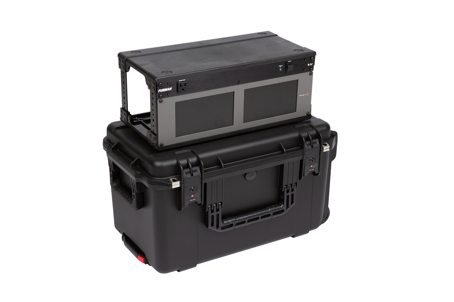iSeries Case w Removeable 4U Injection Molded 9 Deep Rack Cage, TSA Latches, Wheels