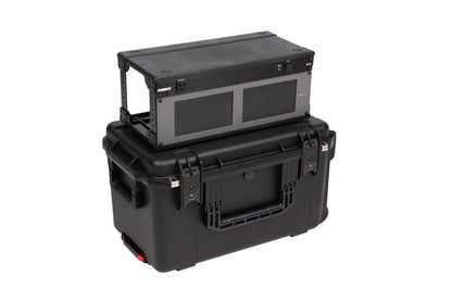 iSeries Case w Removeable 4U Injection Molded 9 Deep Rack Cage, TSA Latches, Wheels