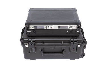 iSeries Case with Removeable 2U Injection Molded 13 Deep Rack Cage, TSA Latches, Wheels