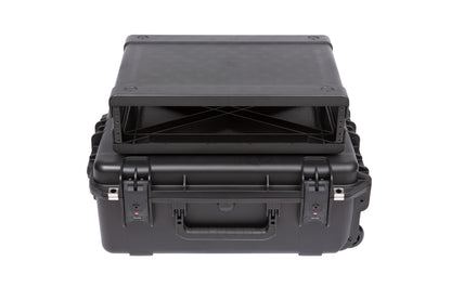 iSeries Case with Removeable 2U Injection Molded 13 Deep Rack Cage, TSA Latches, Wheels