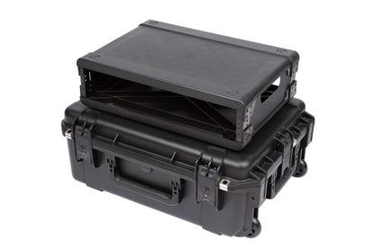 iSeries Case with Removeable 2U Injection Molded 13 Deep Rack Cage, TSA Latches, Wheels